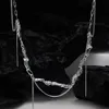 S925 Sterling Silver Texture Multi Layered Necklace Women'S Chain Tassel Collar Chain Necklace Creative Party Jewelry Gift