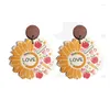 Boucles d'oreilles pendantes pour professeur, crayon, pomme, Love You Is My Sun, remerciement, bois, tournesol, bijoux cadeaux