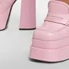 Plataforma de salto alto bombas sapatos para mulheres primavera verão designer luxo mocassins sapatos festa senhoras casuais