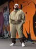 Zooy L-9XL hommes grande taille persalité drôle Hip Hop Cosplay Carto Street Graffiti sweat à capuche pantalons de survêtement ensemble p4AC #