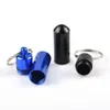 Mini Mini Aluminium Aluminy Pill Pill Box Carrtridge Keychain Outdoor مقاوم للماء محكم الأدوية