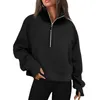 Йога наряды Lu-88 Scuba Half-Zip Hoodie Jacket Designer Sweater Fomen Define Trabout Sport Coat Фитнес