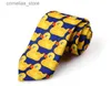 Галстуки на шею Галстуки на шею Желтый интересный резиновый галстук-утка для мужчин, модный и повседневный галстук-утка с цветочным принтом, профессиональный вырез, свадебный милый галстук-утка для Y240325