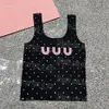 Rhinestone Letter Women Tanks Singlets Sexy Cropped Tank Tops Luxury Designer Knits Casual Daily Summer Singlet Blouse