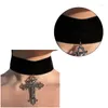 Chokers Choker Stylish Alloy Crosses Pendant Necklace Blackveet/pärlkedja Y2K Punk Gothic Clavicle Drop Delivery Smycken Halsband Otvke