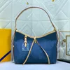 Sac à bandoulière pour femmes Designer Sacs fourre-tout en denim bleu Sac à main en cuir vintage CarryAll Portefeuille d'embrayage à fermeture à glissière détachable 29 39cm Sac à main fourre-tout marron