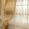 Vorhänge im europäischen und amerikanischen Stil, königliches Beige, weiße Luxusvorhänge für Wohnzimmer, Fenstervorhang, Schlafzimmer, Fenstervorhang, Küche