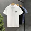 Mens 2022 New Summer Polo Shirt Mens Fashion Brand Trendy and Handsome High end Top Slim Fit Leading Printed T-shirt