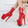 Dance Shoes LAIJIANJINXIA 20CM/8inches PU Upper Modern Sexy Nightclub Pole High Heel Platform Women's Boots SY-A114-1