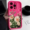 Étuis de téléphone portable Rose Flower Phone Case pour iPhone 11 Case iPhone 13 15 Pro 12 14 Pro Max XR XS Max X 7 8 Plus SE Candy Color Soft Silicone CoverY240325