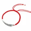 Tibetisches silbernes Fisch-glückliches rotes Seil-Armband für Frauen und Männer, verstellbares handgefertigtes Amulett-Faden-Schmuck-Geschenk 240315
