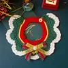 Dog Apparel Cat Christmas Knitted Bandana Bib Collar Handmade Crochet Small Holiday Decoration Jewelry