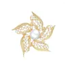 Broches mode Imitation perle fleur pour femmes mariage fête nuptiale ronde Bouquet broche broche