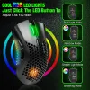 Muizen BENGOO draadloze gamingmuis, computermuis USB draadloze muis met 6 geprogrammeerde knoppen 3 verstelbare DPI RGB-achtergrondverlichting USB