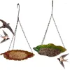 Autres fournitures d'oiseaux suspendus plateau d'alimentation plateau de capture de graines avec crochet et chaîne perroquets bain pour jardin extérieur cour patio décor