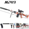 M249 Water Outdoor Game Gel Gel Paintball Militär Blaster Model Bullet Toy Requisiten bunte elektrische Elektro für Jungen FMELH