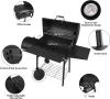 Grelhadores Royal Gourmet CC1830S Grelhador a carvão para churrasco de 30" e defumador offset | Superfície de cozimento de 811 polegadas quadradas, ao ar livre para camping | Preto