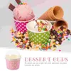 Disposable Cups Straws 50 Pcs Ice Cream Holder Jelly Paper Pudding Cake Dessert Container