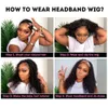 Celiarita Deep Wave 18 Inch None Lace Front Wig Hine Made Glueless Curly Headband Half Wigs for Black Women Human Hair Natural Color