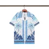 Camisa de designer dos homens botão acima camisas impressão camisa de boliche havaí floral camisas casuais homens fino ajuste vestido de manga curta t-shirt havaiana