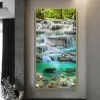 Waterfall Posters and Prints Abstract Entrance Painting Modern Home Decor Koi Animal Wall Art Pictures for Living Room Fish Landscape Cuadros