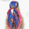 Bandanas Durag 2022 Nueva bufanda de seda Mujeres Bufanda grande y cuadrada 90 cm Pintura al óleo Impresión Girasol Bufanda de satén personalizada Y240325