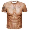 Fable och lnteresting muskelguldbilder för mäns t-shirts Trend digital tryckning Casual rund hals korta ärm toppar 09GJ#
