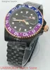 Montres-bracelets Bliger 40mm luxe cadran noir comté verre bleu et violet lunette tournante T mouvement automatique lumineux mensC24325