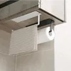 Kök förvaring väggmonterad rack krok arrangör hyllan vävnad hänger toalett papper handduk hållare hem badrum tillbehör
