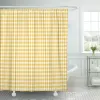 Cortinas geométricas treliça conjuntos de cortina de chuveiro tecido poliéster amarelo gingham abstrato colorido arte decoração do banheiro cortinas com ganchos