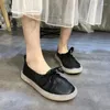 Scarpe casual 2024Donna Pu Leather Solid Flat Sneakers da donna Lace Up Slip On Fashion 2024