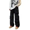 y2k Брюки-карго в стиле хип-хоп с несколькими карманами для инструментов Harajuku Мужские винтажные свободные широкие брюки Уличная одежда Повседневные брюки f8ni #