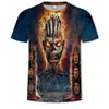 Nya Hot Summer Men 3D Skull Print T-shirt fi Heavy Metal Grim Reaper Short Sleeve Harajuku Style Tees Kids Streetwear Tops 1694#