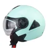 Motorcycle Helmets Mint Green Breathable Head Protection Wear-Resistant Open Face Retro Racing Helmet Anti-Fall Motocross Equipment Dr Otaiy