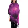 Foulards Femmes Écharpe Chaud Doux Galaxy Imprimer Enveloppes Avec Long Gland Rose Et Violet Châles Wrpas Automne Designer Bufanda