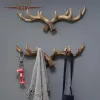 Rails StayGold Vintage Antler Key Hook Holder Wall Mounted Cap Coat Hanger Rack Home Decorative Animal Deer Horn Wall Hook For Hanging