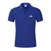 Summer Men Golf Shirt J LINDEBERG Jersey Casual Short Sleeve Breathable High Quality Mens Polo Tshirt Top 240309