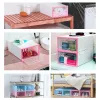 Parts 6packs Transparent Shoe Box Shoes Organizers Plastic Thickened Foldable Dustproof Storage Box Stackable Combined Shoe Cabinet