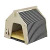 Mats Small Animal Rest and Play House for Dog Hideout Habitat Wooden Cat Beds for Indoor Cats, Rabbit Hideout Bunny House Cat House