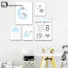 Accessories Nicoleshenting Birth Stats Custom Posters Cartoon Nursery Canvas Art Prints Painting Wall Picture Nordic Kids Bedroom Decoration