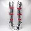 Tanzschuhe LAIJIANJINXIA 20 cm/8 Zoll PU-Obermaterial Modern Sexy Nachtclub High Heel Plattform Damen Overknee-Stiefel 594