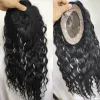 Toppers Long Curly Natural Black 822 "Mono Top Wig Topper For Women Human Hair Women Toupee Clip in Toppers 120% Density Hair Pieces