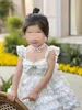 Neue Designer-Kinderkleidung, Mädchenkleider, Babyrock, Größe 90–150 cm, dreiteiliger Anzug, Prinzessinnenkleid, Halskette, Kopftuch, 24. März
