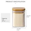 Tools 1/2/4/6PC Transparent Square Glass Jar with Bamboo Lid Sealed Canister Food Bottles Container Storage Tea Coffee Beans Wood Lid