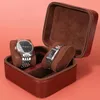 Pochettes à bijoux, conteneur de voyage pour montre à 2 fentes, boîte de montre-bracelet en cuir PU