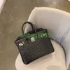 BK Crocodile Bags Trusted Luxury Handbag Manzi anpassade Himalayan Crocodile Pattern Platinum Bag Good True Leather Bag Handheld Vintage B Have Logo HBJP