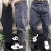 Jeans pour hommes Harajuku élastique coréen vêtements de rue en vrac solide Denim jean hommes taille élastique printemps/été nouveau 7XL 8XL pantalons décontractésL2403