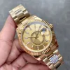 Luxury Men's Automatic Movement Watch Gold Dial Outdoor Men's Watch Fashion Classic rostfritt stål 904L Rotable Frame W241G