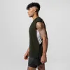 Nowe koszule z rękawami z siatką Otwartą stronę odcięcie czołgu Mężczyzny Fitn Odzież męskie Singlets Kulturysty