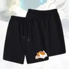 Amigo conta anime calças curtas casuais, gato masculino menina três em três, shorts esportivos soltos na moda de verão